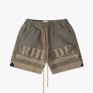RHUDE EMB. CANVAS LOGO SHORTS